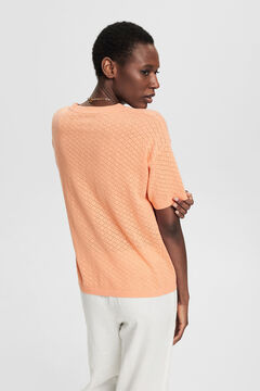 Cortefiel Knitted linen top Orange