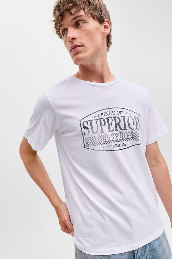 Jack & Jones T-shirt estampada à frente Branco