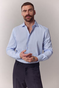 OOTO Camisa &agrave;s riscas manga comprida em popelina