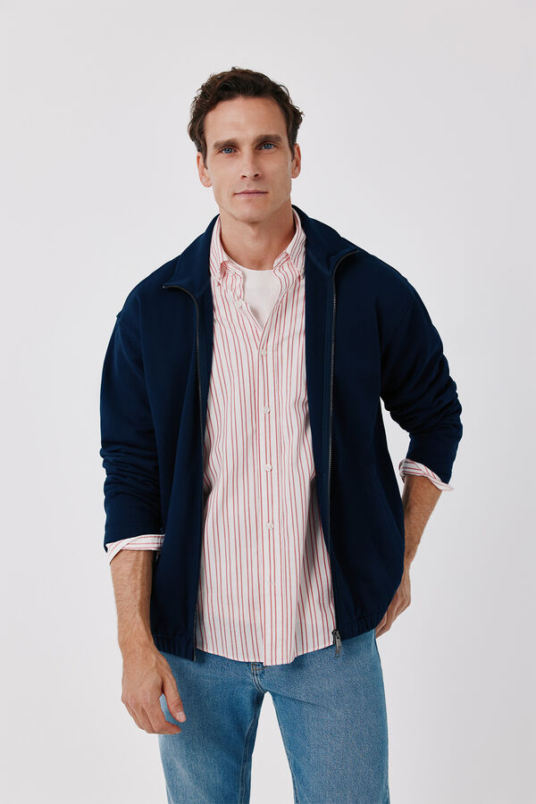 Cortefiel Zip fastening cardigan Navy