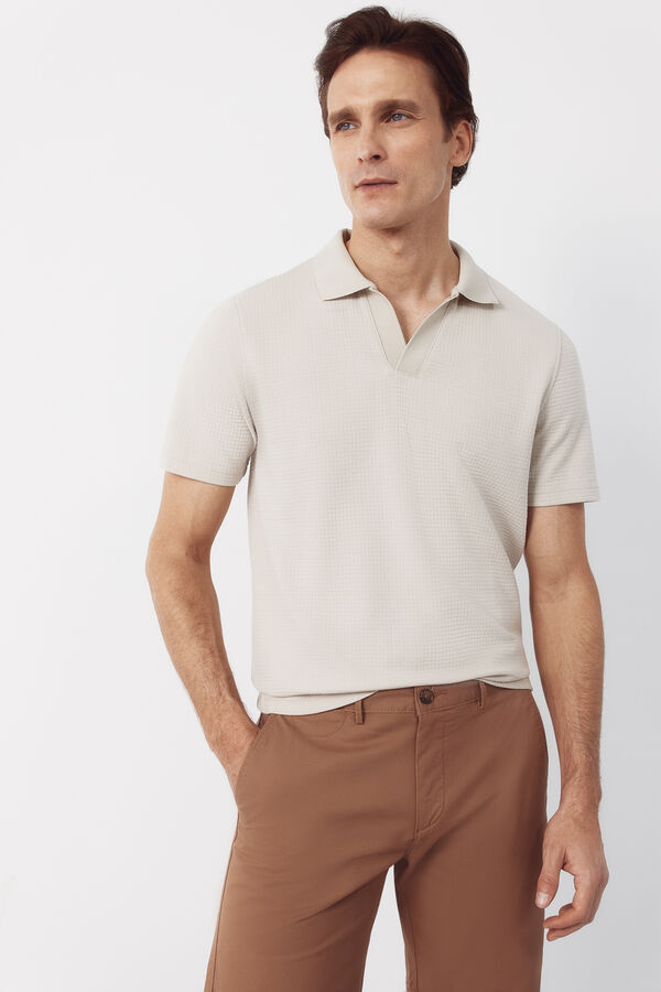 Cortefiel Polo shirt link structure Beige