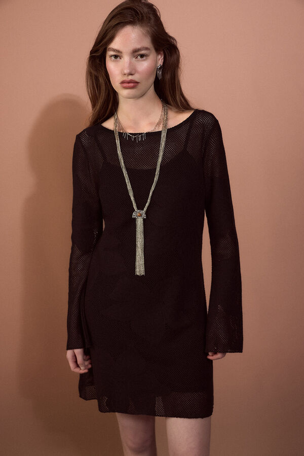 Slowlove Vestido punto Negro