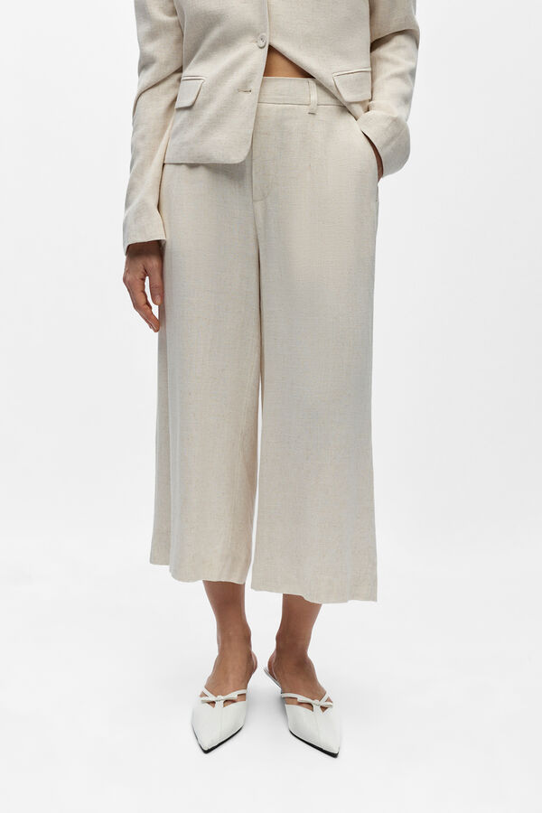 Object Cal&ccedil;a culotte em linho Tostado