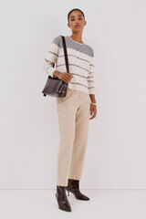 Cortefiel Zippered pants Beige