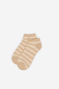 Cortefiel Striped print short socks Nude
