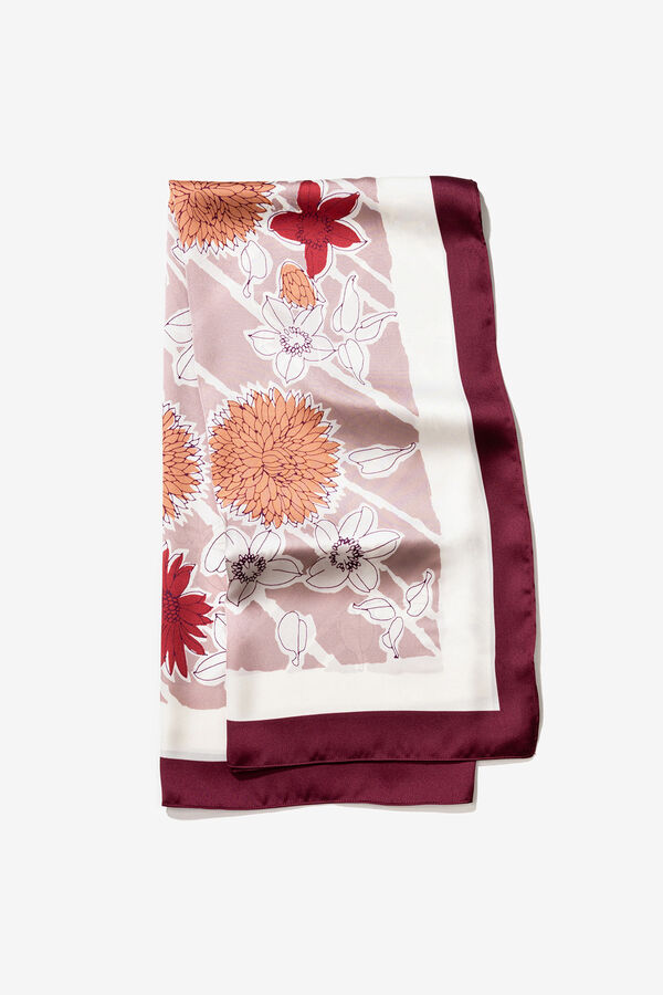 Vilanova Len&ccedil;o de cetim com estampado floral Subiu