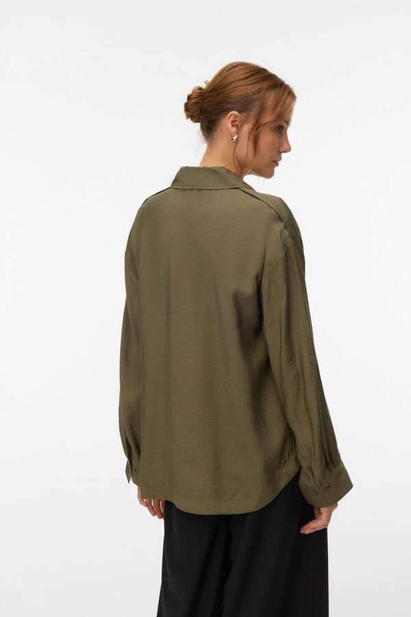 Vero Moda Camisa safari manga comprida Verde