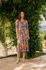 Jaase Vestido midi Eve com estampado de terra Multicolorido