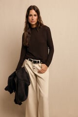 Slowlove Top básico estructura Castanho