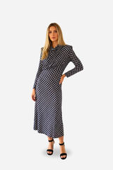 Cuplé Vestido midi de malha estampado Azul
