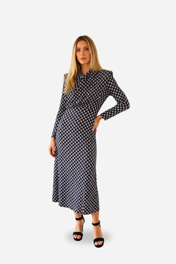Cuplé Vestido midi de malha estampado Azul