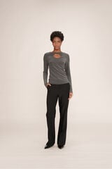 Grace & Mila Top pegado lúrex Gris