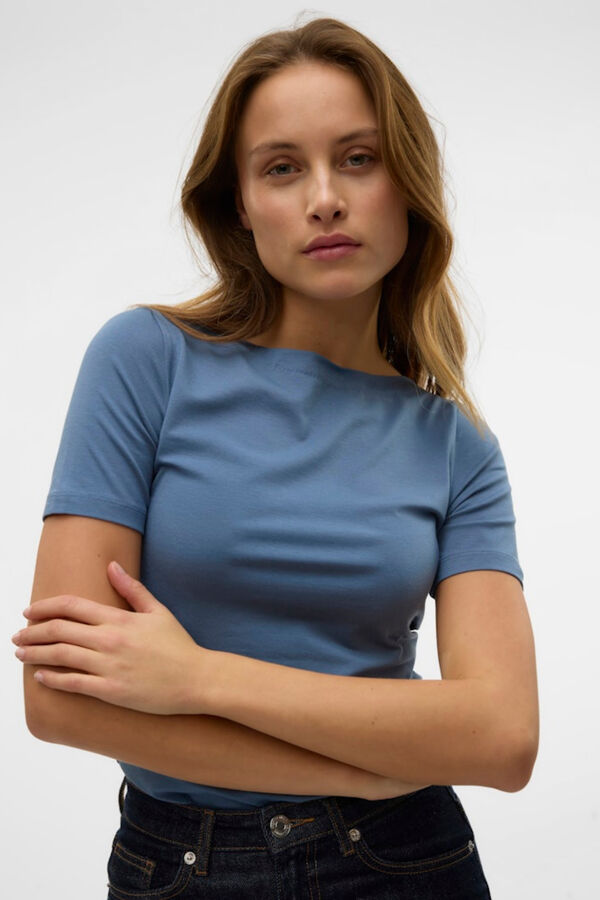 Vero Moda T-shirt b&aacute;sica Azul