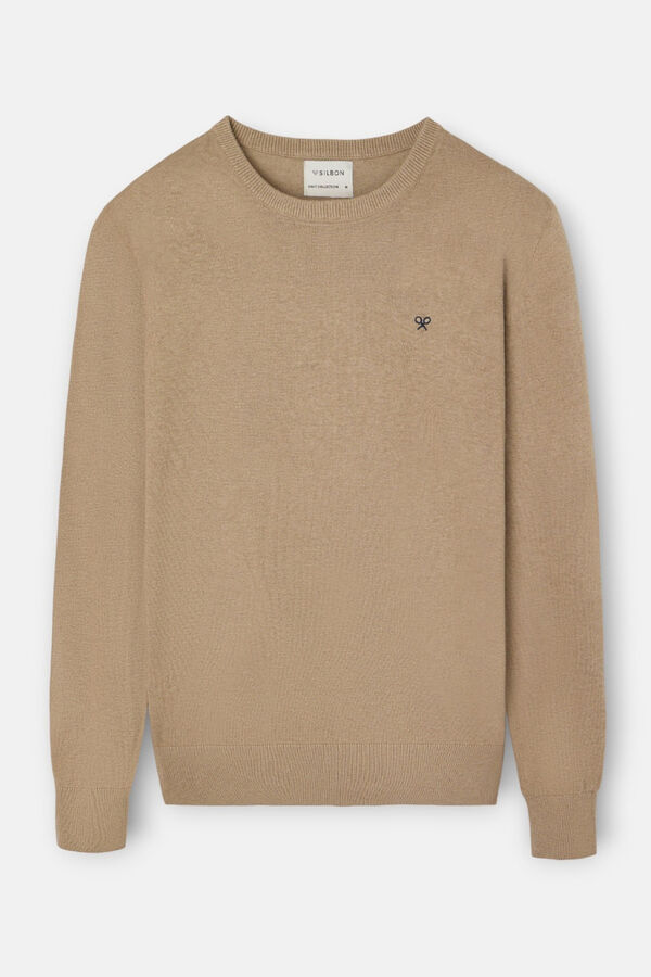 Silbon Camisola clássico de gola redonda Tostado