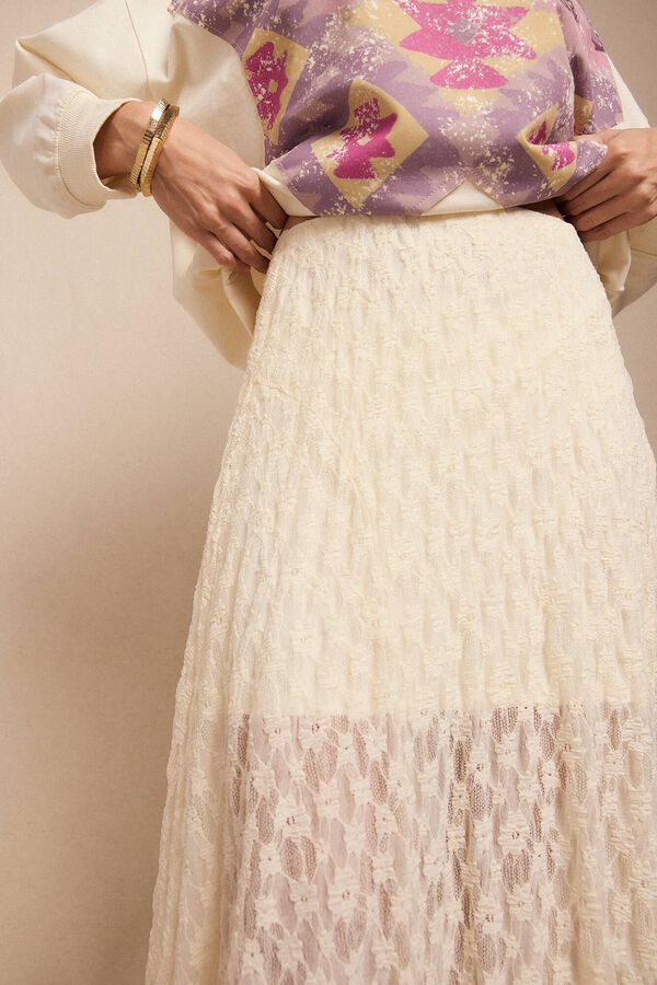 Slowlove Falda de encaje Blanco