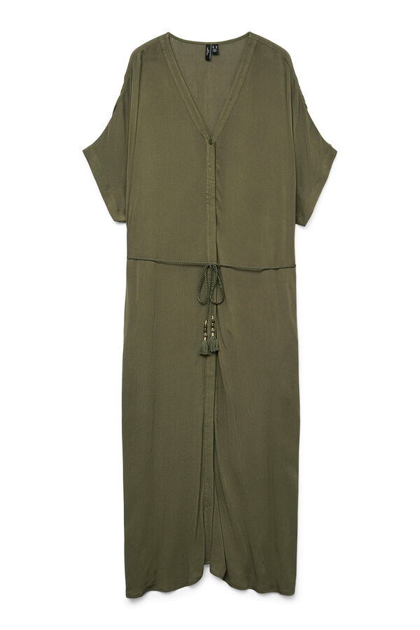 Vero Moda Curve Vestido fluído com botões plus size Verde