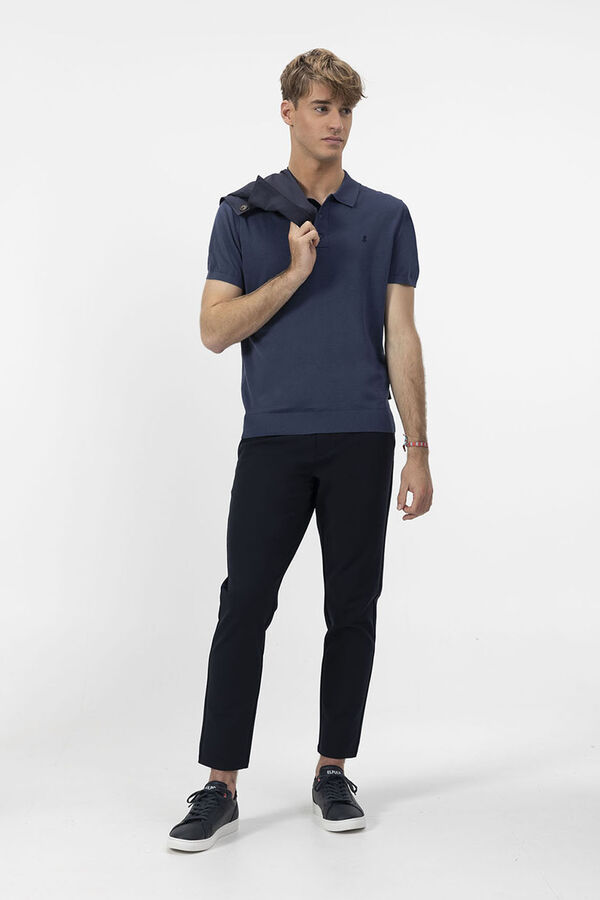 elPulpo Polo básico em malha crepe Azul