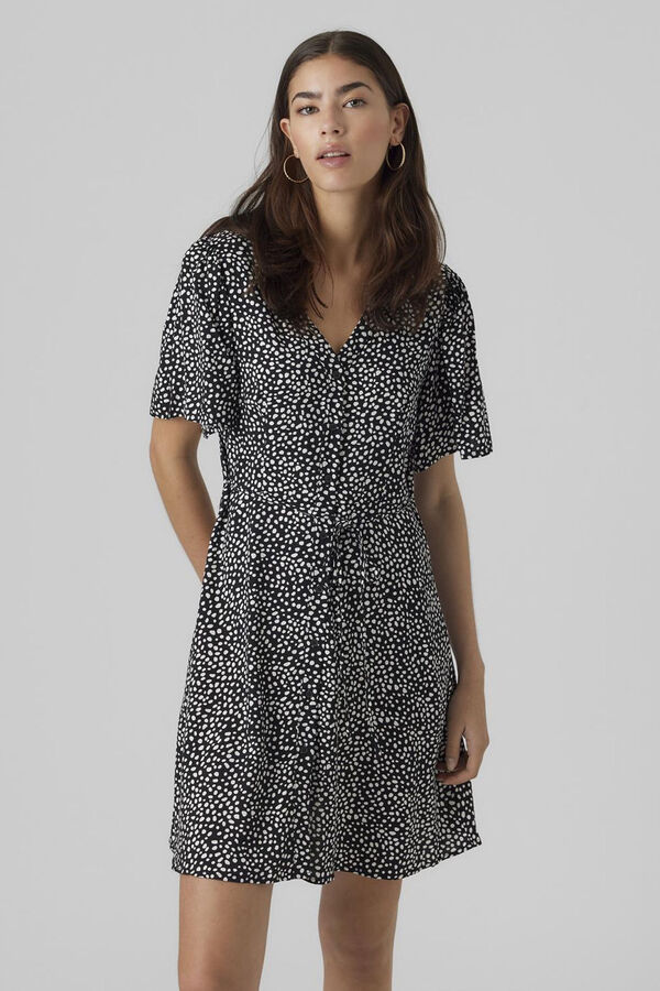 Vero Moda Vestido corto de escote pico Negro