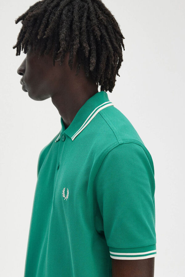 Fred Perry Polo com acabamento em duas listras Verde