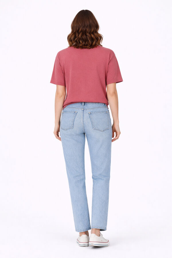 Vila T-shirt estampada em algod&atilde;o org&acirc;nico Subiu