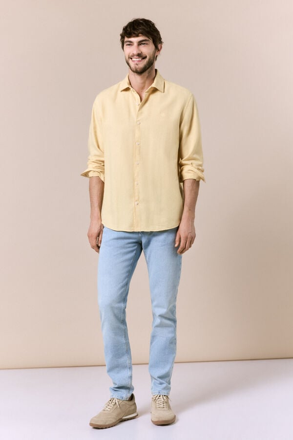 OOTO Cotton linen long sleeve shirt Gold