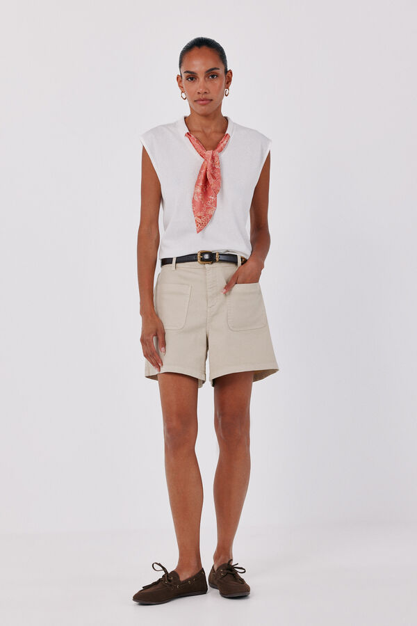 Cortefiel Scarf T-shirt White