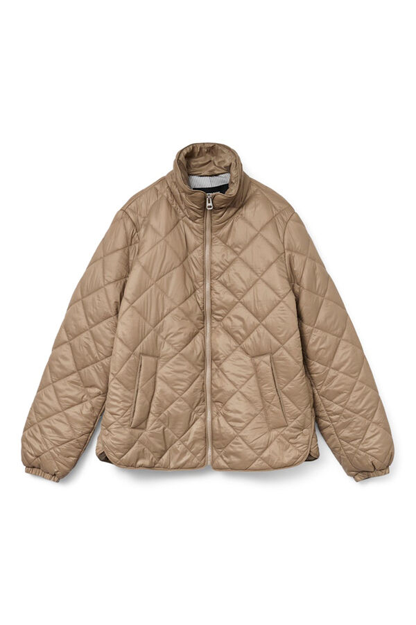 Vero Moda Casaco acolchoada feminina com bolsos Castanho