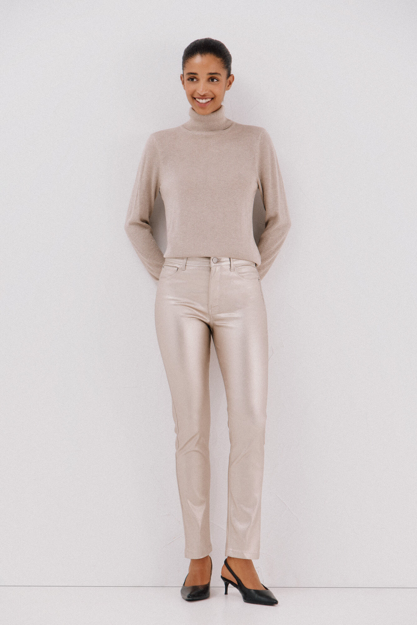 Cortefiel Sensational resin coated pants