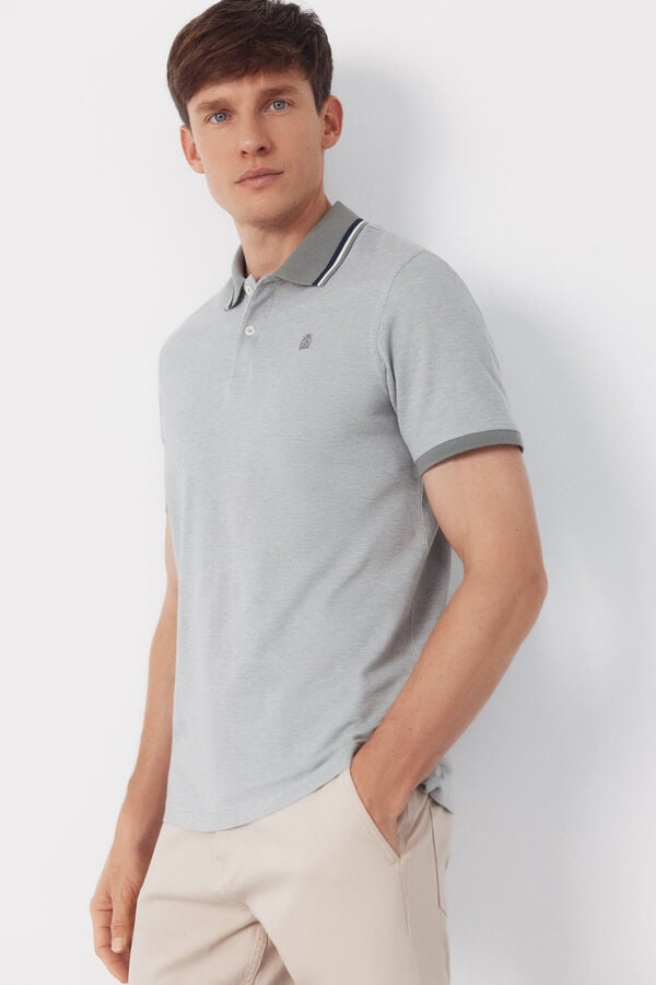 Cortefiel Oxford polo shirt Grey