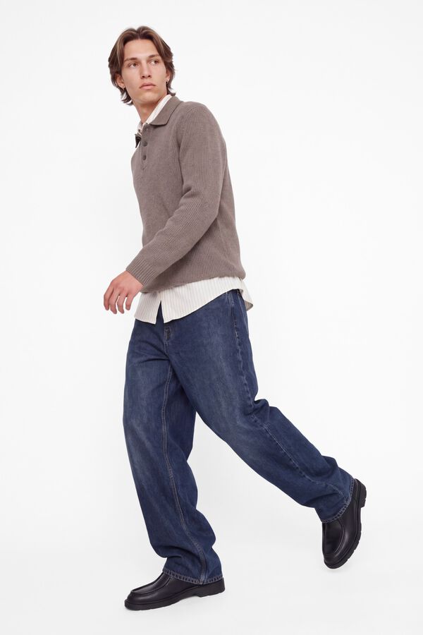 Jack & Jones Camisola polo regular em algod&atilde;o Castanho