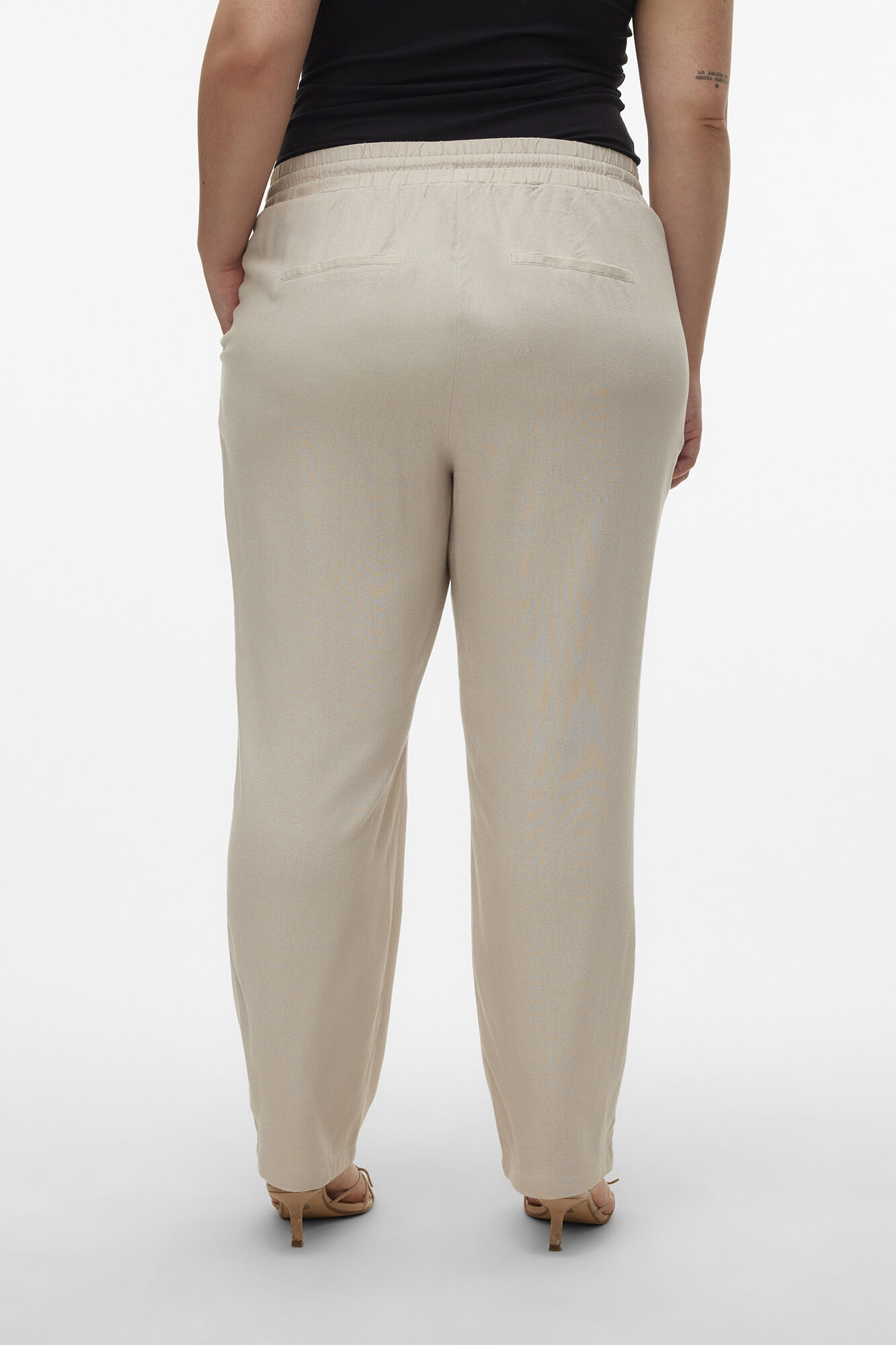 Ladies plus size linen trousers best sale