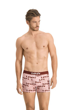 Cortefiel Levi's logo print boxers for men. Pack of 2 Red garnet
