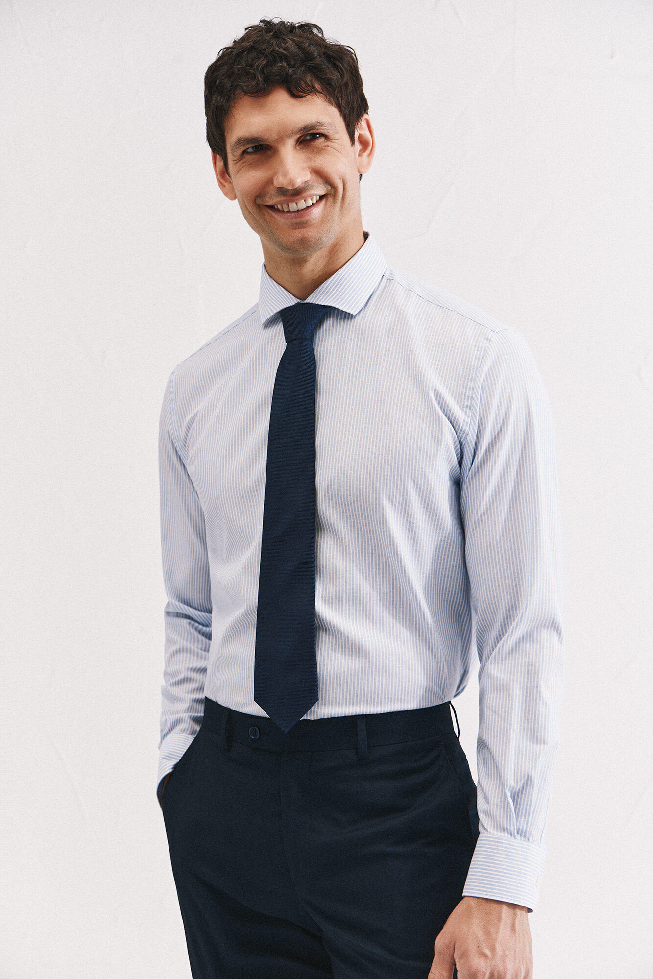 Cortefiel Slim fit easy-iron ottoman dress shirt