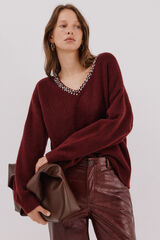 Cortefiel Jersey punto joyas Maroon