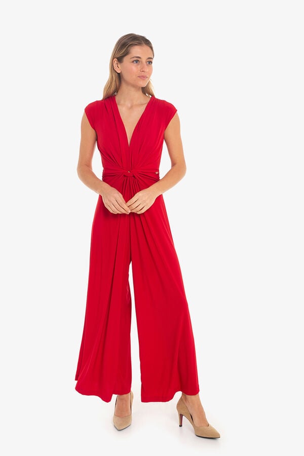 Cupl&eacute; Macac&atilde;o com n&oacute; manga curta malha circular Vermelho