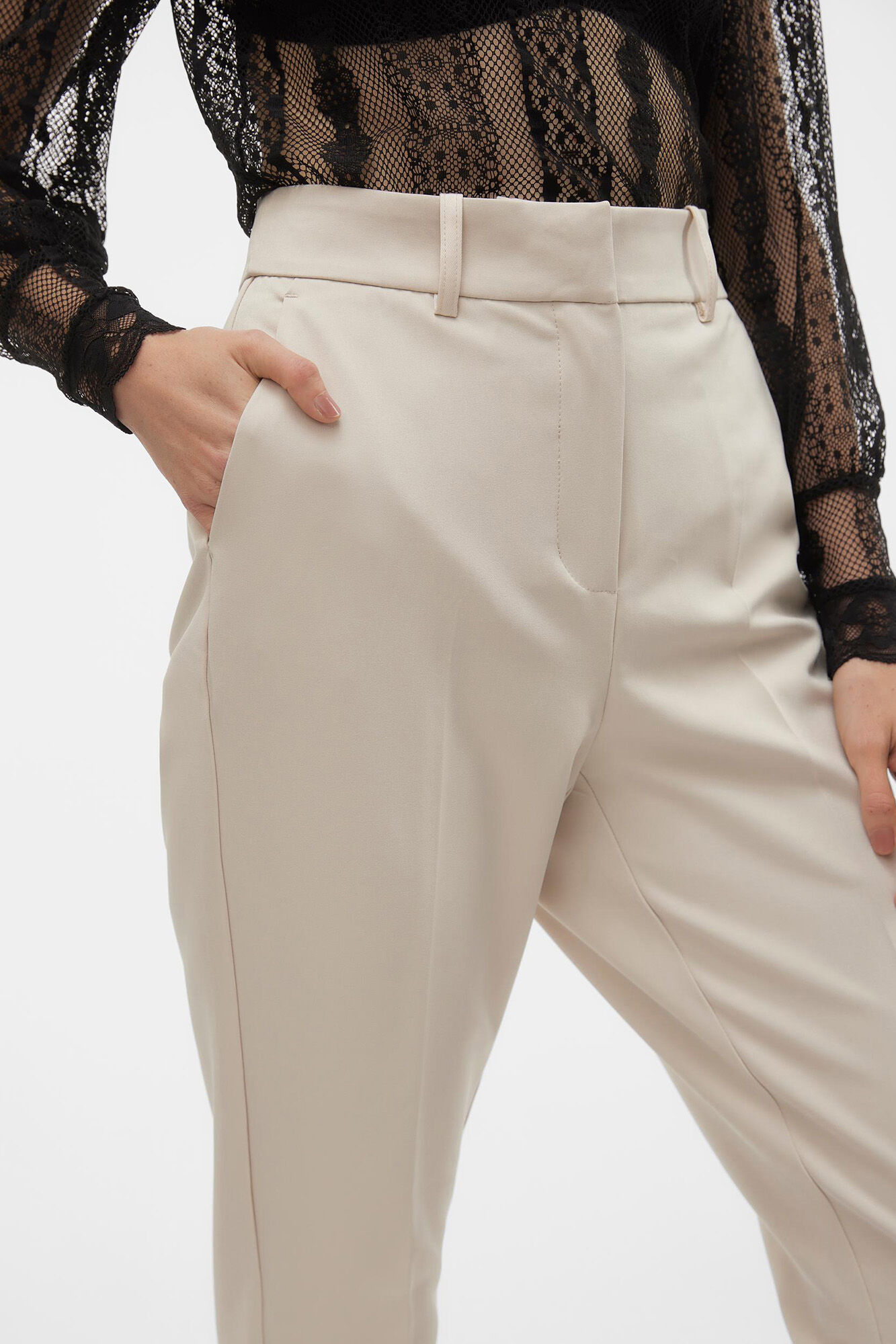 Buy online Cream Solid Cigarette Pants Trouser from bottom wear for Women  by Aadrika for ₹399 at 73% off | 2024 Limeroad.com