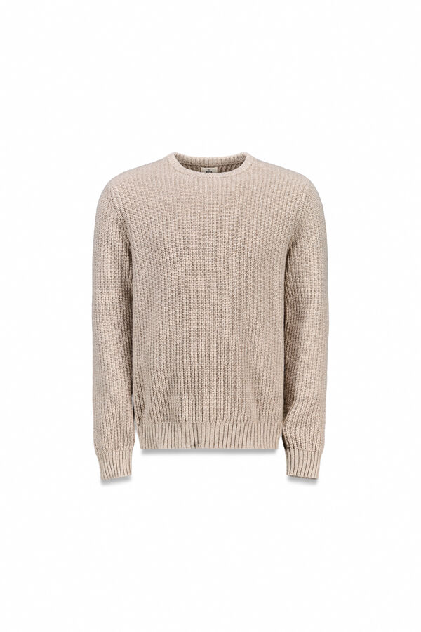 OOTO Camisola de malha pérola de lã Tostado