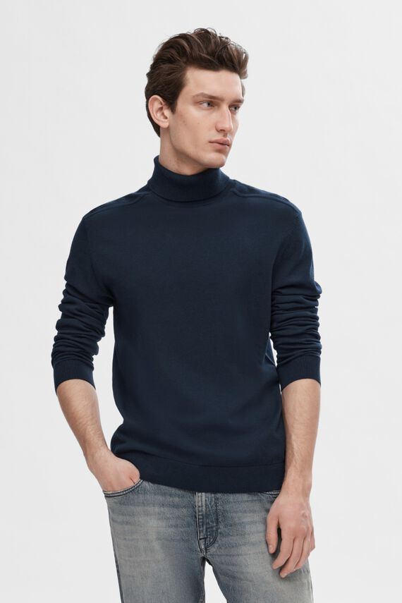 Jersey cuello alto algodón orgánico