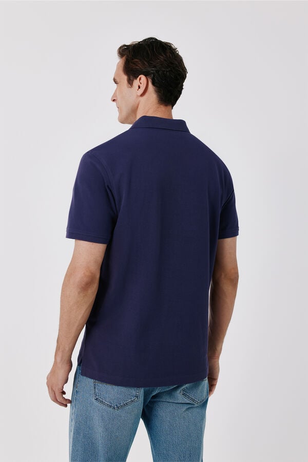 Cortefiel Polo b&aacute;sico piqu&eacute; Morado