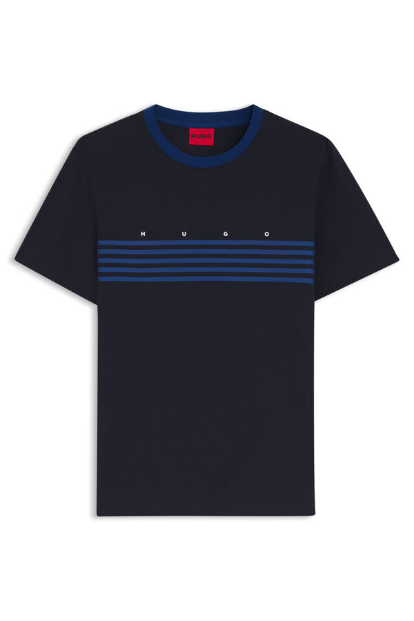 HUGO T-shirt riscas Azul