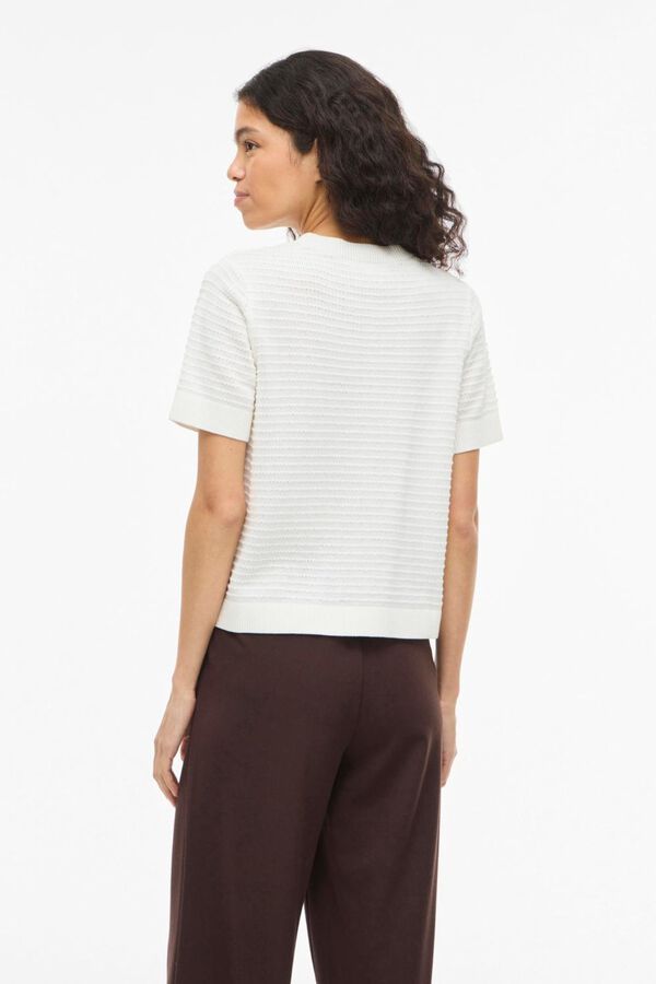 Vila Top de malha de manga curta em algod&atilde;o org&acirc;nico Branco