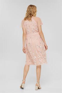 Cortefiel Floral tulle midi dress Pink