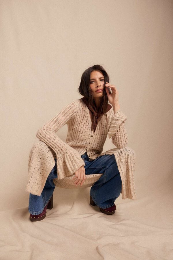 Slowlove Chaqueta larga punto Marfil