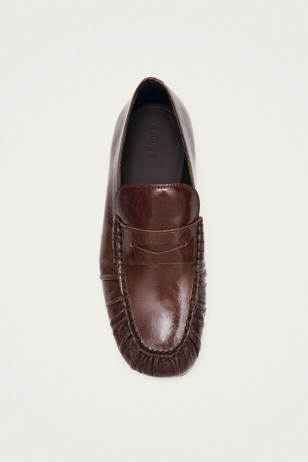 Alohas Mocassins em couro Aven Patent Castanho