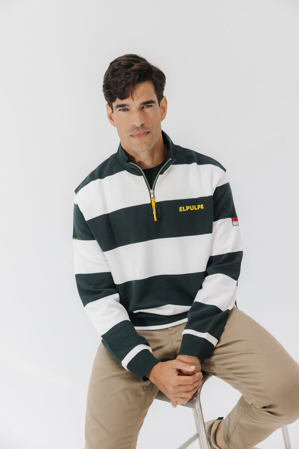 elPulpo Sweatshirt com logo riscas Perkins Verde
