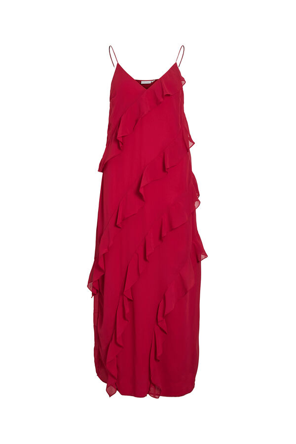 Vila Vestido de festa midi de chiffon Vermelho