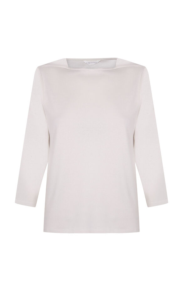 Cortefiel T-shirt with shoulder detail Ivory