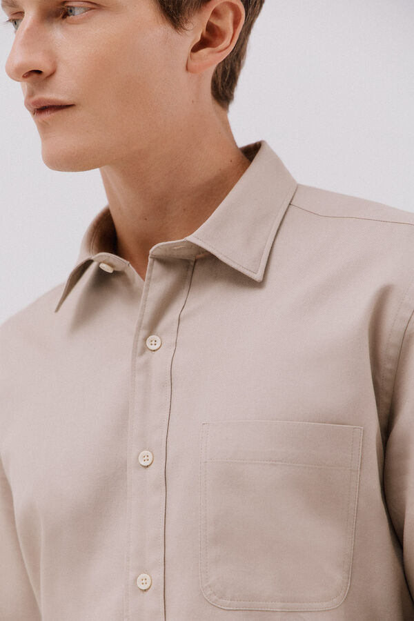 Cortefiel Tencel trench coat shirt Beige