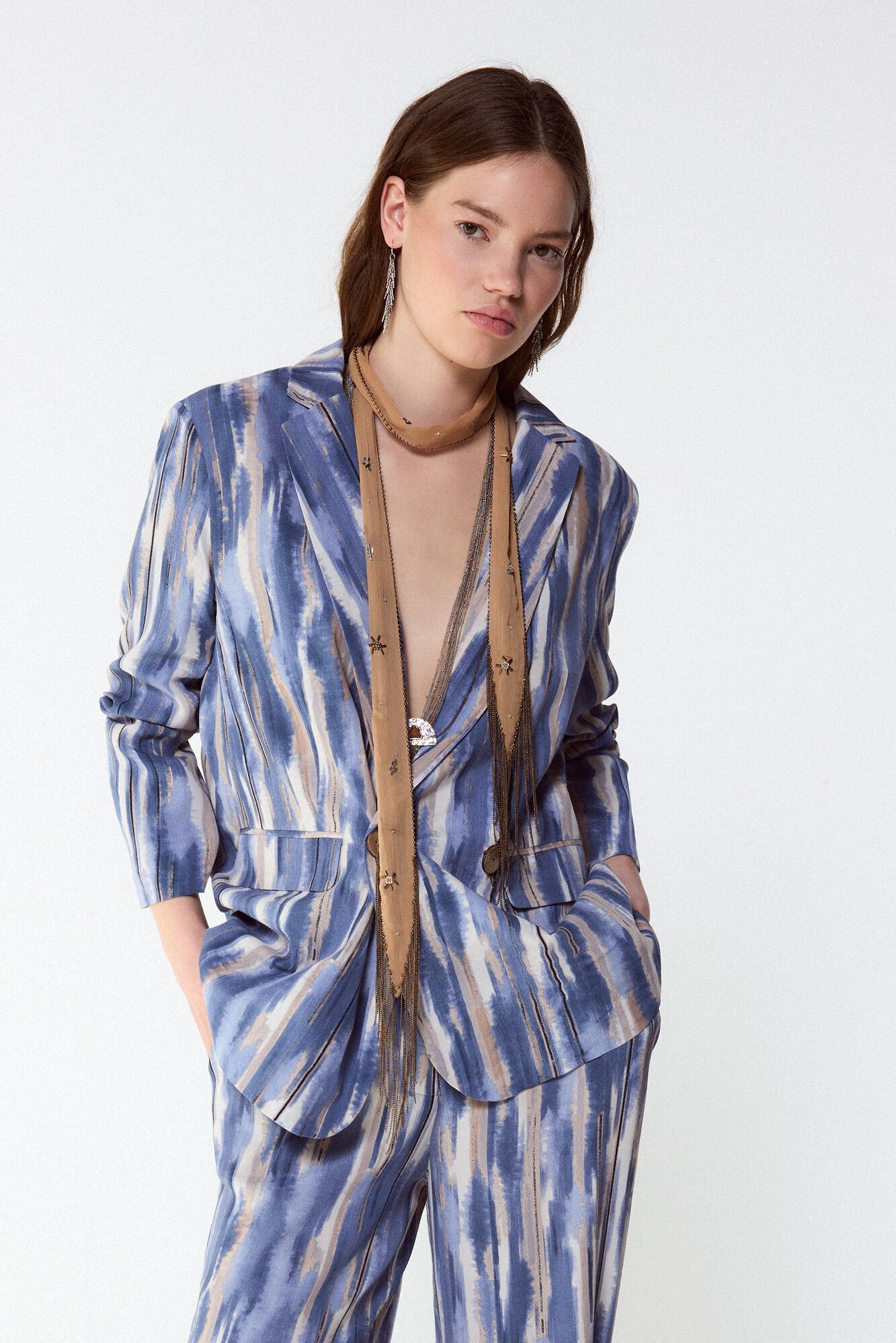 Slowlove Chaqueta blazer estampada