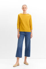 Cortefiel Essential boat neck T-shirt Yellow